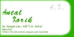 antal korik business card